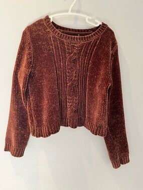 Cable-Front Sweater - Brown